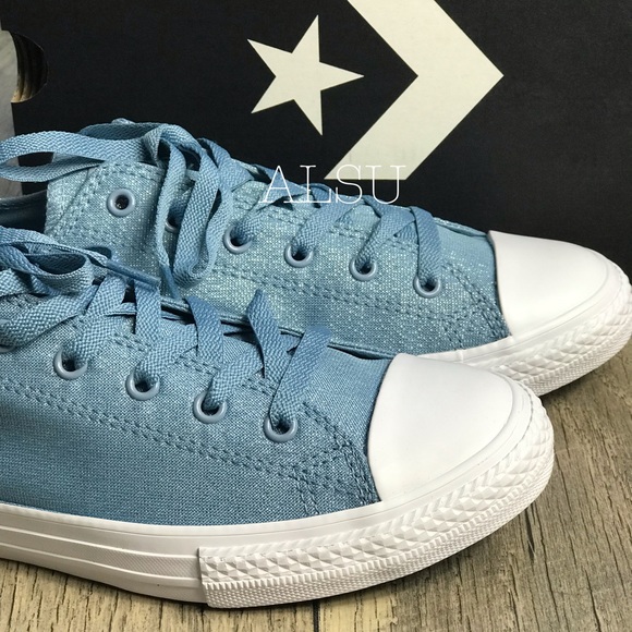 Converse Ctas OX Washed Denim Blue Silver W AUTHEN - Picture 7 of 8